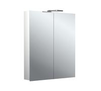 emco flat 2 Style Armoire de toilette avec éclairage LED avec spots à poser, 2 portes, 600x711x113mm, 979706302