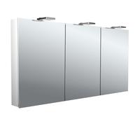 emco flat 2 Style Armoire de toilette avec éclairage LED avec spots à poser, 3 portes, 1400x711x113mm, 979706306