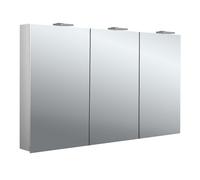 emco flat 2 Style LED Armoire de toilette avec éclairage avec 2 lampes à poser, 3 portes, 1200x721x218mm, 979706308