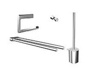 Emco Flow Bad Accessoires Set Paket Papierhalter,Haken,Handtuchhalter,WC-Bürste