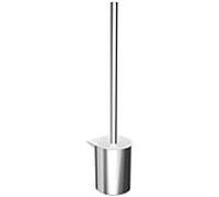 Emco Flow set de brosse de toilette 271500100 plastique chromé, modèle mural, verre cristal satiné, manche de brosse chrome