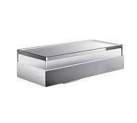 Distributeur de savon liquide de liaison emco, mural, étagère avec gobelet en verre cristal, env. 250 ml, chromé, 182100104