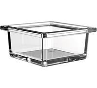 Emco Liaison Bol en Verre carré pour Rails en Verre Transparent Plat, Porte Savonnette
