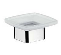 Porte-savon loft Emco, modÃšle sur pied, verre cristal satinÃ©, Coloris: chrome - 053000101