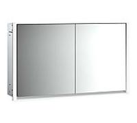 emco loft Armoire de toilette avec éclairage, 1300mm, 2 portes, modèle encastré, 979805121, Couleur: aluminium/miroir