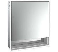 emco loft Armoire de toilette avec éclairage avec compartiment inférieur, 600 mm, modèle à encastrer, aluminium/miroir, 979805201, Exécution: 1 porte (poignée de porte à gauche)