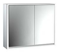 Emco Loft armoire à miroir éclairée en saillie 979805110 800x733mm, LED, 2 portes, porte large à gauche, aluminium/ Spiegel