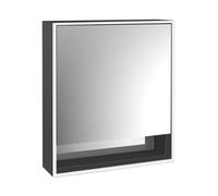 emco loft Armoire de toilette avec éclairage avec compartiment inférieur, 600 mm, modèle apparent, noir/miroir, 979813502, Exécution: 1 porte (poignée de porte à droite)