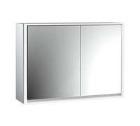 emco loft Armoire de toilette avec éclairage, 1000mm, 2 portes, modèle apparent, aluminium/blanc, 979806116, Exécution: porte large à gauche