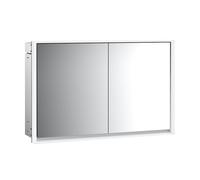 emco loft Armoire de toilette avec éclairage, 1200mm, 2 portes, modèle encastré, 979806119, Couleur: aluminium/blanc