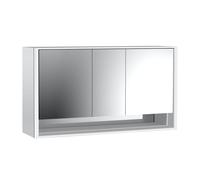 emco loft Armoire de toilette avec éclairage avec compartiment inférieur, 1600mm, 3 portes, modèle apparent, 979806222, Couleur: aluminium/blanc