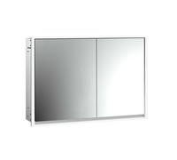 emco loft Armoire de toilette avec éclairage, 1000mm, 2 portes, modèle à encastrer, aluminium/blanc, 979806117, Exécution: porte large à gauche