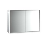 emco loft Armoire de toilette avec éclairage, 1000mm, 2 portes, modèle à encastrer, aluminium/miroir, 979805113, Exécution: 2 portes
