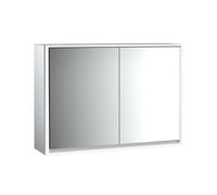 emco loft Armoire de toilette avec éclairage, 1000mm, 2 portes, modèle apparent, aluminium/blanc, 979806112, Exécution: 2 portes