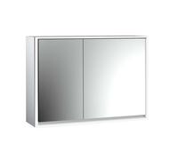 emco loft Armoire de toilette avec éclairage, 1000mm, 2 portes, modèle apparent, aluminium/miroir, 979805114, Exécution: porte large à droite