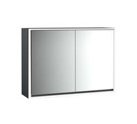 emco loft Armoire de toilette avec éclairage, 1000mm, 2 portes, modèle apparent, noir/miroir, 979813312, Exécution: 2 portes