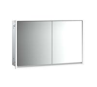 emco loft Armoire de toilette avec éclairage, 1200mm, 2 portes, modèle encastré, 979806119, Couleur: aluminium/blanc