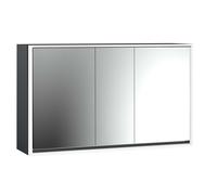 emco loft Armoire de toilette avec éclairage, 1400mm, 3 portes, modèle apparent, 979813324, Couleur: noir/miroir