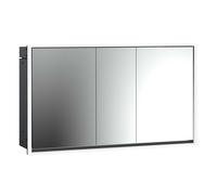 emco loft Armoire de toilette avec éclairage, 1400mm, 3 portes, modèle encastré, 979813325, Couleur: noir/miroir