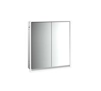 emco loft Armoire de toilette avec éclairage, 600 mm, modèle à encastrer, aluminium/blanc, 979806105, Exécution: 2 portes