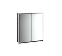 emco loft Armoire de toilette avec éclairage, 600 mm, modèle à encastrer, noir/miroir, 979813305, Exécution: 2 portes