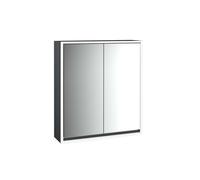 emco loft Armoire de toilette avec éclairage, 600 mm, modèle apparent, noir/miroir, 979813304, Exécution: 2 portes