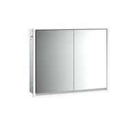 emco loft Armoire de toilette avec éclairage, 800mm, 2 portes, modèle à encastrer, aluminium/blanc, 979806107, Exécution: 2 portes