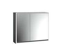 emco loft Armoire de toilette avec éclairage, 800mm, 2 portes, modèle apparent, noir/miroir, 979813308, Exécution: porte large à droite
