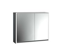emco loft Armoire de toilette avec éclairage, 800mm, 2 portes, modèle apparent, noir/miroir, 979813310, Exécution: porte large à gauche