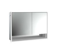 emco loft Armoire de toilette avec éclairage avec compartiment inférieur, 1000mm, 2 portes, modèle à encastrer, aluminium/blanc, 979806217, Exécution: porte large à gauche