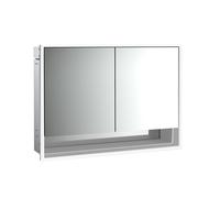 emco loft Armoire de toilette avec éclairage avec compartiment inférieur, 1000mm, 2 portes, modèle à encastrer, aluminium/miroir, 979805213, Exécution: 2 portes