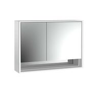 emco loft Armoire de toilette avec éclairage avec compartiment inférieur, 1000mm, 2 portes, modèle apparent, aluminium/miroir, 979805214, Exécution: porte large à droite