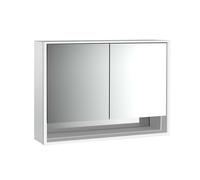 Emco Loft armoire à miroir éclairée en saillie 979805212 1000x733mm, avec compartiment inférieur, LED, 2 portes, aluminium/ Spiegel