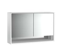 emco loft Armoire de toilette avec éclairage avec compartiment inférieur, 1300mm, 2 portes, modèle apparent, 979805220, Couleur: aluminium/miroir