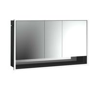 emco loft Armoire de toilette avec éclairage avec compartiment inférieur, 1400mm, 3 portes, modèle à encastrer, 979813525, Couleur: noir/miroir