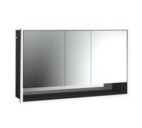 emco loft Armoire de toilette avec éclairage avec compartiment inférieur, 1600mm, 3 portes, modèle à encastrer, 979813523, Couleur: noir/miroir