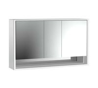 emco loft Armoire de toilette avec éclairage avec compartiment inférieur, 1600mm, 3 portes, modèle apparent, 979805222, Couleur: aluminium/miroir