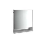 emco loft Armoire de toilette avec éclairage avec compartiment inférieur, 600 mm, modèle à encastrer, aluminium/miroir, 979805205, Exécution: 2 portes