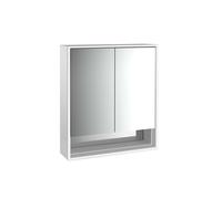 emco loft Armoire de toilette avec éclairage avec compartiment inférieur, 600 mm, modèle apparent, aluminium/miroir, 979805204, Exécution: 2 portes