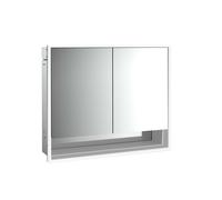 emco loft Armoire de toilette avec éclairage avec compartiment inférieur, 800mm, 2 portes, modèle à encastrer, aluminium/miroir, 979805207, Exécution: 2 portes