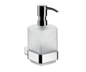 emco loft distributeur de savon liquide, modèle mural, récipient verre cristal satiné, pompe doseuse plastique, 052100101, Couleur: chrome