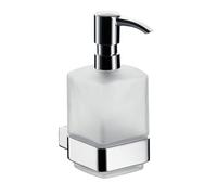 emco loft Distributeur de savon liquide, modèle mural, réservoir en verre cristal satiné, pompe de dosage en plastique, 052100101, Couleur: chrome