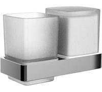emco Loft Double Porte-gobelet en Verre, gobelet à Brosse à Dents chromé, Accessoire de Salle de Bain Moderne, élégant, Pratique comme Accessoire de Douche