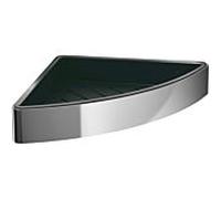 Panier éponge d'angle emco loft, montage mural encastré, insert plastique amovible, 054500503, Couleur: Chrome/noir