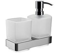 emco porte-verre loft et distributeur de savon liquide, modèle mural, chromé, 053100100, Couleur: chrome
