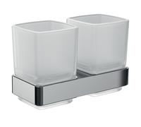 Porte-verre double loft Emco, verre cristal dÃ©poli, modÃšle mural, Coloris: chrome - 052500100