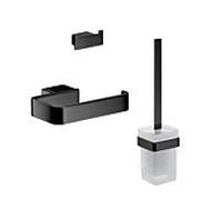 Emco Loft WC set 059813300 noir, porte-papier sans couvercle, garniture de toilette et crochet double