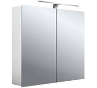 Emco Mee Armoire de Salle de Bain avec Miroir Lumineux et Prise de Courant Blanc Neutre 80 cm de Large