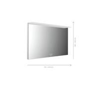 Emco MI 200+ miroir lumineux LED, avec voile de lumiÚre, panneau de commande tactile, largeur : 1300mm, A1021300, Exécution: Hauteur : 900mm - 102110009000300