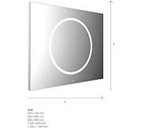 Emco MI 240 Miroir lumineux LED, 1 dÃ©coupe lumineuse ronde, interrupteur Ã capteur dissimulÃ©, 106, ExÃ©cution: 800x800mm - 106080008000100